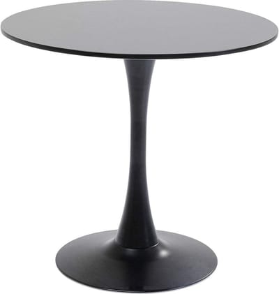 Ronde Eettafel Zwart Ø 80 cm - Compact en Modern Keukentafel