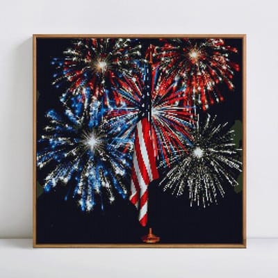 DIY diamant schilderij volledige ronde Amerikaanse vlag diamant borduurwerk kruissteek strass 30x30CM gray