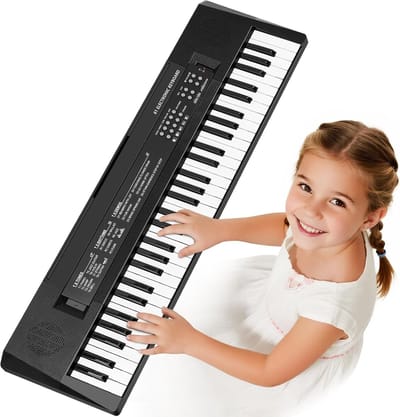 Muziek Keyboard - Speelgoed Piano - Muziek Leren - 61 Toetsen - 70 x 18 x 3 cm - Zwart