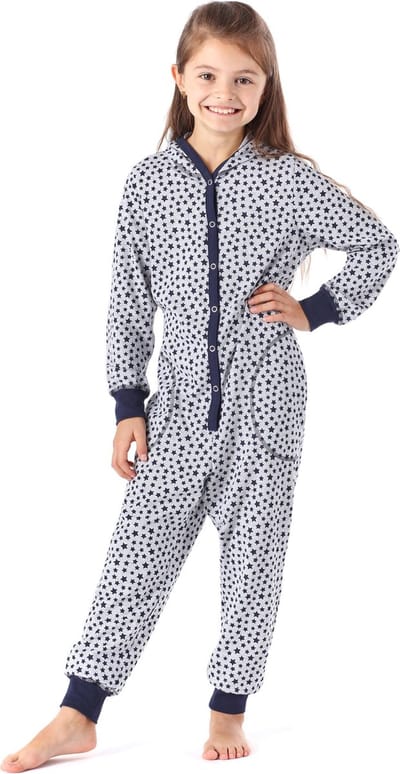 Merry Style Kinder Pyjama - ronde hals - lange mouwen - lange broek met zakken - Katoen - MS-MS10-223-PJ - Melange Sterne - 134-140