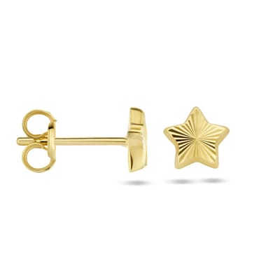 YO&NO - Oorbellen - Dames - Oorknoppen - Ster - Gediamanteerd - Sieraden Vrouw - 14k - Goud 585