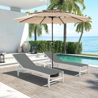 Sweiko Parasol - 3 niveaus - Automatisch sturen - Kantelbaar - Zonder Voet - Beige