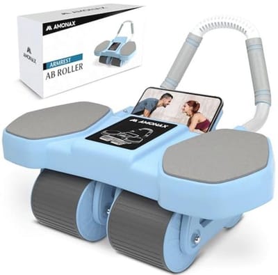Buiktrainer met Automatische Rebound en Elleboogsteun – Vierwielige Ab Roller voor Effectieve Buikspiertraining