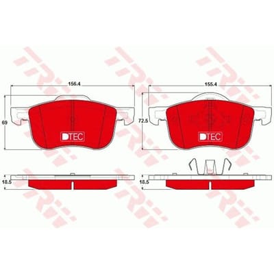 Remblokset, schijfrem DTEC COTEC TRW GDB1388DTE
