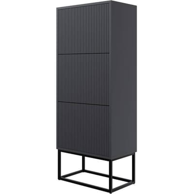 Selsey - VELDIO - Veldio schoenenkast drie niveaus - zwarte poten - 50 cm - Zwart