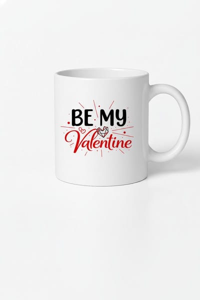 Be My Valentine Mok - Romantische Valentijnsdag Beker met Hartjes Design - Cadeau voor Jouw Liefde
