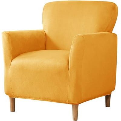 Zachte fluwelen kleine eenpersoons bankhoes Elastische fauteuilhoezen voor woonkamer Keuken Kantoor Anti-vuil wasbare stoelbeschermers 1 Piece goud