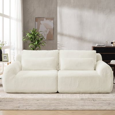 Slaapbank 2 persoons - Zetelbed - slaapbanken 2 personen - Met USB en zijvak - Met Armleuningen - Met rugleuning - Sofa - Bedbank - Bank - Geen installatie nodig - Comfortabel - Hoge elasticiteit - Beige