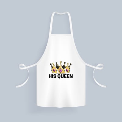 Akyol - his queen Keukenschort - Verjaardag - haar - hem - grappige tekst - 82 bij 71 cm