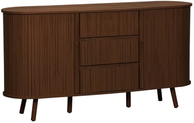 sweeek - Scandinavisch dressoir gegroefd houteffect 2 schuifdeuren en 3 lades 150cm - legacy