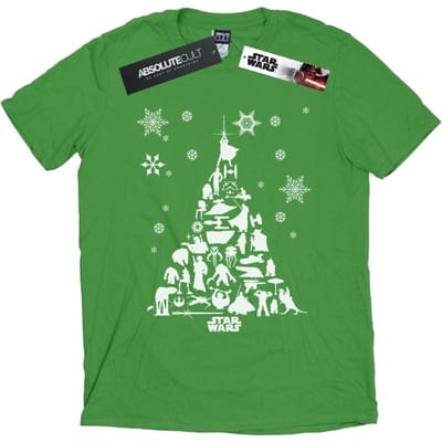 Star Wars Heren Kerstboom T-Shirt (Iers Groen)