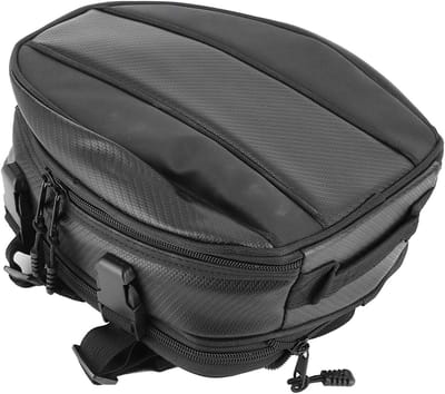 Achtertas voor Motorfiets, Waterdichte Rugzak Zadel Helm Tas, Grote Capaciteit - Zwart
