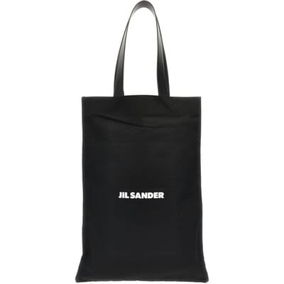Jil Sander Zwarte Katoenen Tote Bag