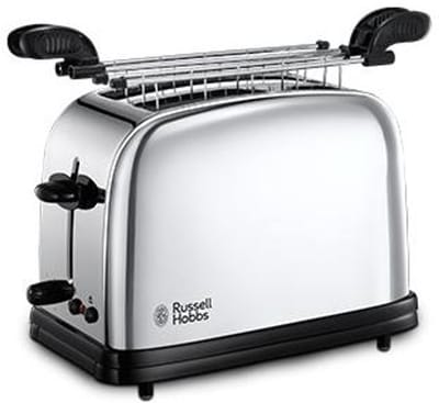 Russell Hobbs 23310-57 broodrooster 2 snede(n) Zwart, Zilver