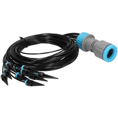 Druppelirrigatiesysteem met 10 Waterdruppelaars Automatisch Bloemenwatergeefapparaat voor Tuin Landbouw black