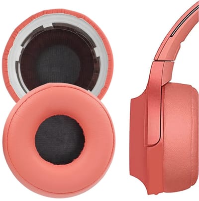 Dailygoods - Oorkussens - Vervangende oorkussens - Comfortabel en duurzaam - Rood - Eiwitleer en foam - Geschikt voor Sony WH-H800 - Kleur: Rood