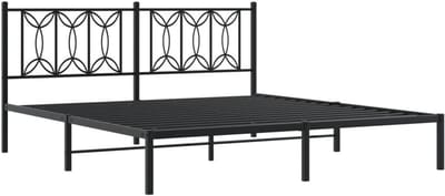 Metalen Bedframe met Hoofdbord Zwart Duurzaam Slaapkameronderstel