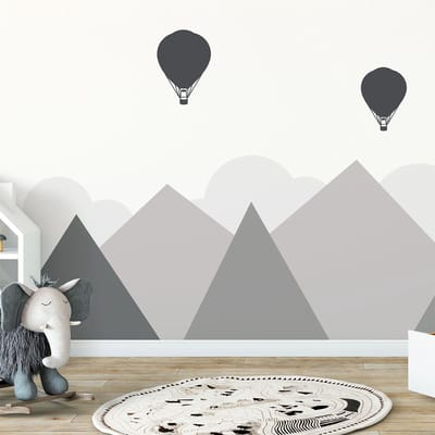 Kinderstickers van gigantische Scandinavische bergen, Bergen, 80 x 105 cm