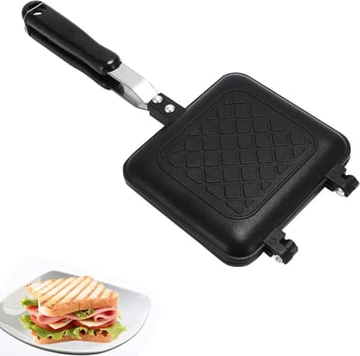 Tosti Maker Pan - Sandwich Grill - Snacks Maken - Anti-aanbaklaag - 36 x 16 cm - Zwart