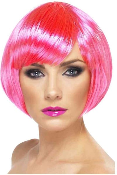 Bubikopf pruik roze