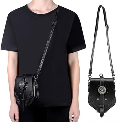 Steampunk Dames Schoudertas, Heavy Industry Retro Dumpling Tas, Dames Veelzijdige Onderarm Losse Kleingeld Mobiele Telefoon Tas black