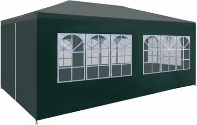 Partytent Tuinpaviljoen - Evenemententent Paviljoen - Buitenfeesten Organiseren - Waterdicht Uv-bestendig - 3 x 6 m - Groen