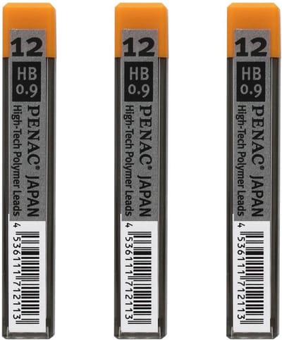 Penac Hi-Tec Polymer - Leads vulpotlood vulling - 0.9mm - Navulling - HB - 36 stuks