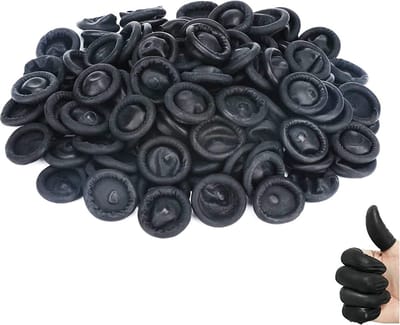 Jumada's Vingercondooms - Vingerbescherming - Voor droge vingers en wonden - Latex - Zwart - 25 stuks