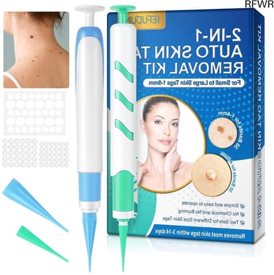 RFWR® Pijnloze Skin Tag Verwijder Kit - 2-in-1 voor 1-9 mm met 60 Elastiekjes