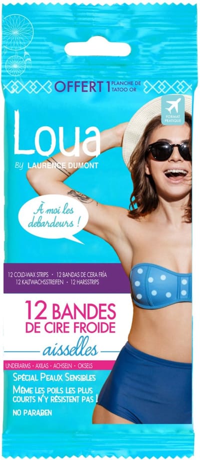 Loua Wax Strips Armpit - 12 Wax Strips - Hair Removal Strips Armpits