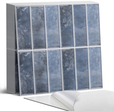 Coloray Plaktegels - Verticale modieuze tegels Portugese Tegels - 30 cm x 30 cm - Marine Plaktegels - 9 stuks - Vierkant PVC Tegels - Plaktegels Keuken - Zelfklevende Vloertegels - Vinyl Tegels - Zelfklevende Tegels