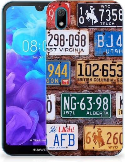 Huawei Y5 (2019) Siliconen Hoesje met foto Kentekenplaten