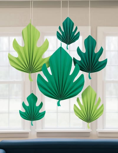 RIETHMULLER - 6 tropische palmblad hangdecoraties van karton