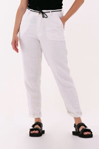 10DAYS Striped Pants Broeken Dames - Creme - Maat XS