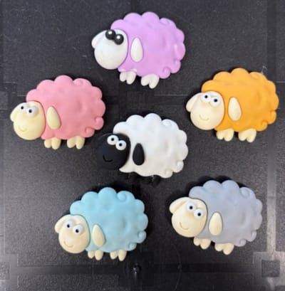 TLVX 6 stuks Leuke 3D Schaap Magneten / Vrolijke Koelkastmagneten / Sterke Foto Magneet / Speel- en Leer Magneten Schapen Tellen / Whiteboard / School / Sheep Magnets / Notitie / Memo Bord / Schoolbord / Magnetisch / Kleur Magneetjes
