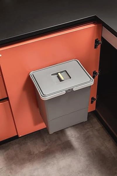 Multifunctionele vuilnisemmer van gerecycled kunststof - 18 liter met deksel, geschikt voor elke ruimte