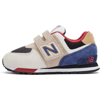 New Balance Chaussures de Marche Confortables Durables à Tige Basse Chaussures Bébé Beige Bleu Foncé IV574LC1 23.5 white
