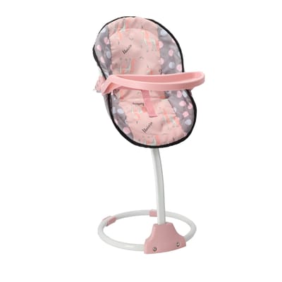 Top1Toys Poppenstoel 3 in 1 grijs/roze 42x40x40 cm