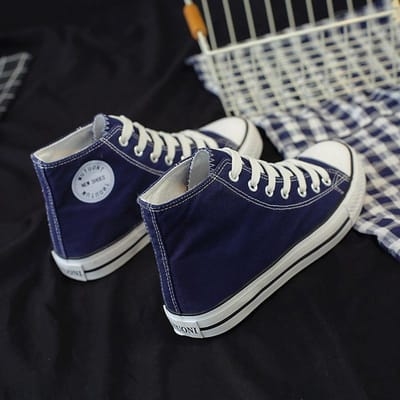 Stoffen Schoenen Herenschoenen Koppel Hoge Canvas Schoenen Casual Enkele Schoenen 44 blauw