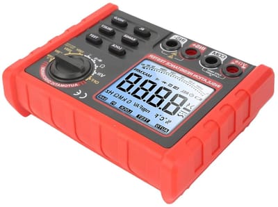 Digitale Ohmmeter - Isolatieweerstandstester - Elektrische controles - Automatische uitschakeling - 23 x 20 x 7 cm - Zwart