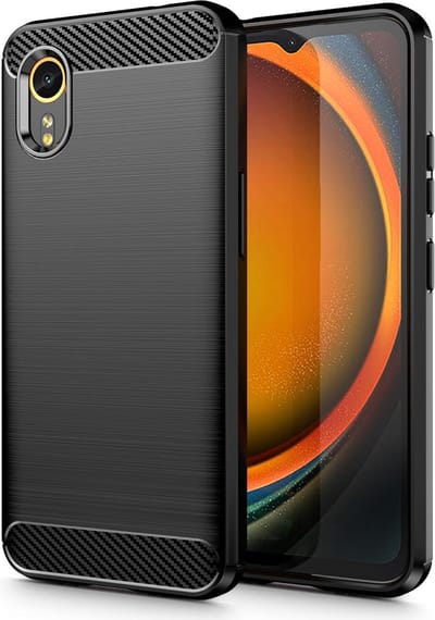 Hoesje geschikt voor Samsung Galaxy Xcover 7 - Techsuit Carbon Silicone Back Cover - Zwart