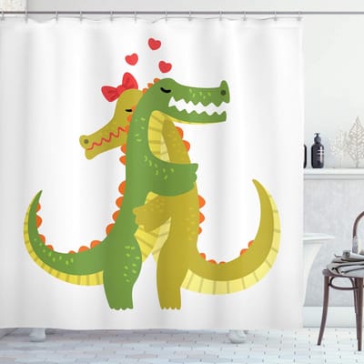 ABAKUHAUS douchegordijn – 175x200 cm – Polyesterstof – Khaki lichtgroen