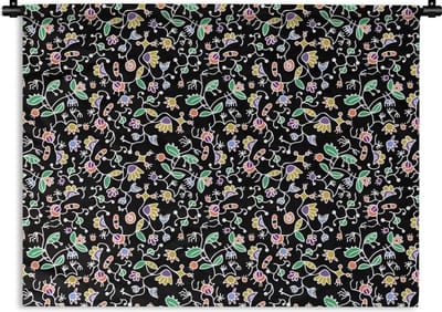 Wandkleed - Wanddoek - Patronen - Bloemen - Lente - 120x90 cm - Wandtapijt