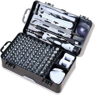 Schroevendraaierset 115-in-1 - Precisie Toolset - Elektronica Reparatie - Magnetische Bits - 115 Delen - Grijs