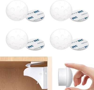 Magnetische Kastslot Set van 4 Stuks, Vervangende Sleutels voor Kindveiligheid, Onzichtbare Beveiliging voor Kasten en Lades