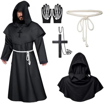Dailygoods- Monnikenkostuum - Heren Kostuum - Priesterkostuum - Halloween Kostuum - Cosplay - Hoogwaardig Polyester
