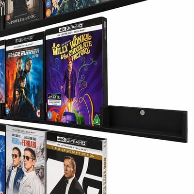 Muurbeugel voor Media Cases – Blu-ray, DVD, PlayStation en Xbox – Ruimtebesparende Wandhouder – Interlock Systeem – 135 × 170 × 15 mm – Zwart