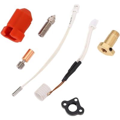 Printer Hot End Kit 24V 60W Keramisch Verwarmingsblok Enkel Gat Vergulde Koperen Nozzle Bimetallisch red