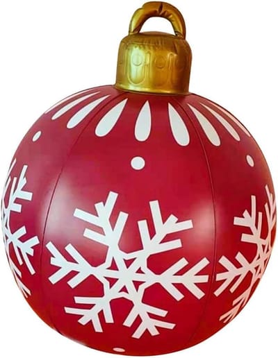 Grote Opblaasbare Kerstballen van 60 cm voor Tuinversiering, Perfect voor Kerstdecoratie en Feestelijke Sfeer