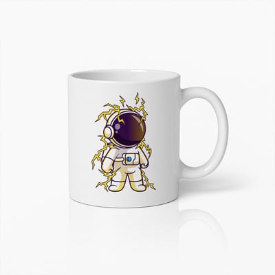 Elektrische Astronaut Mok – Unieke Ruimteverkenner Koffiebeker met Bliksemeffect, Perfect Cadeau voor Sci-Fi Fans